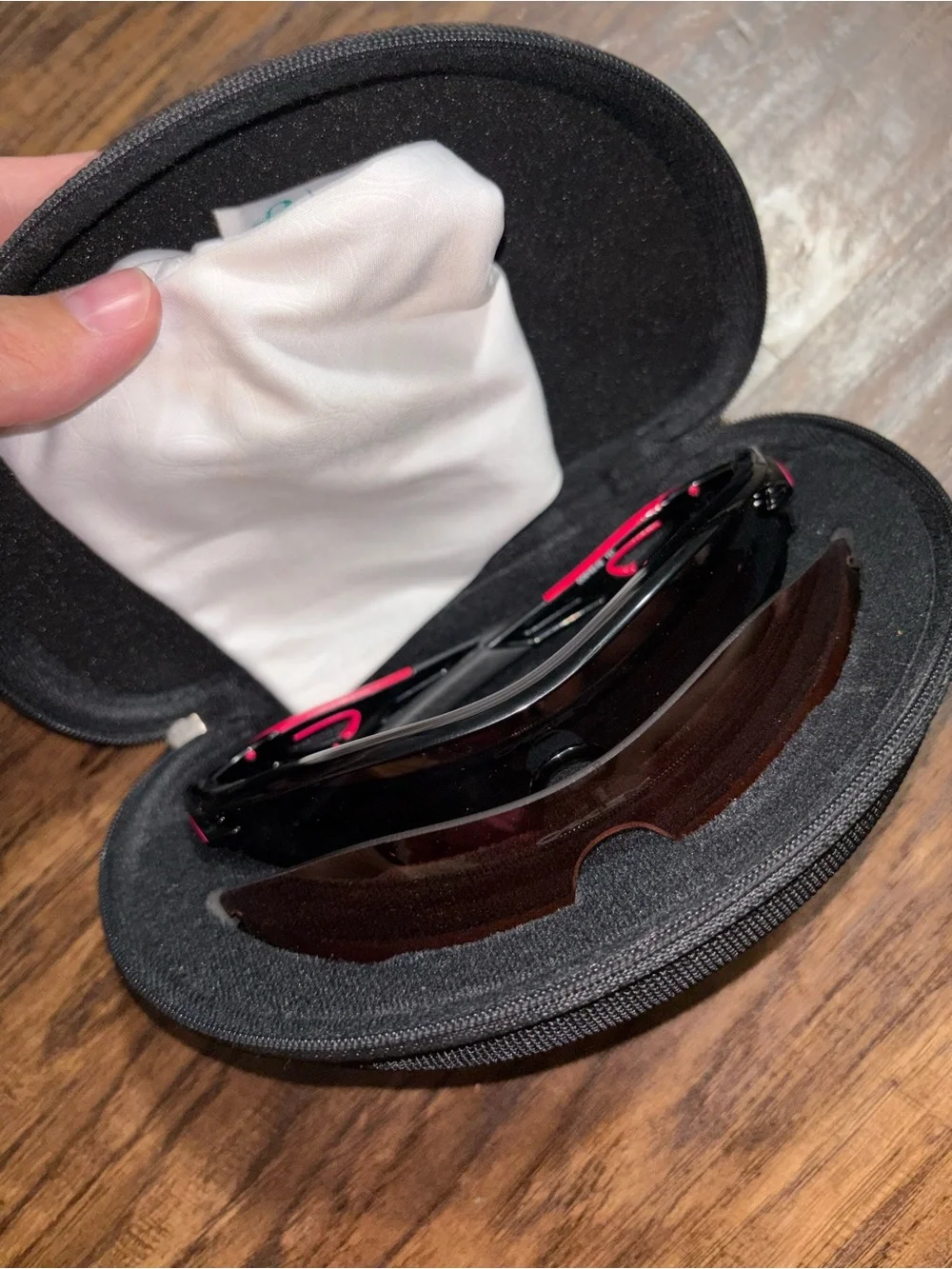 Oakley Sunglasses in Black with Pink Accents and Case